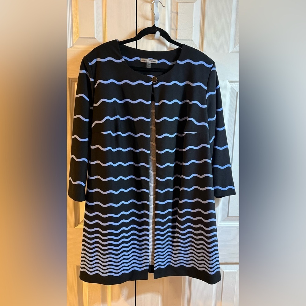 Danny & Nicole Black and Blue Striped Jacket